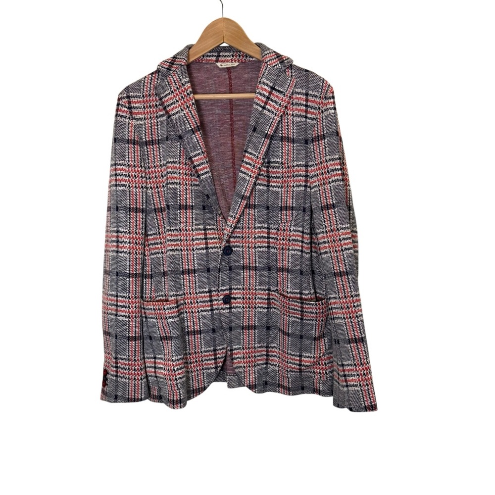 Manuel Ritz Men’s Plaid Smart Casual Cotton Blend Timeless Casual Blazer sz M